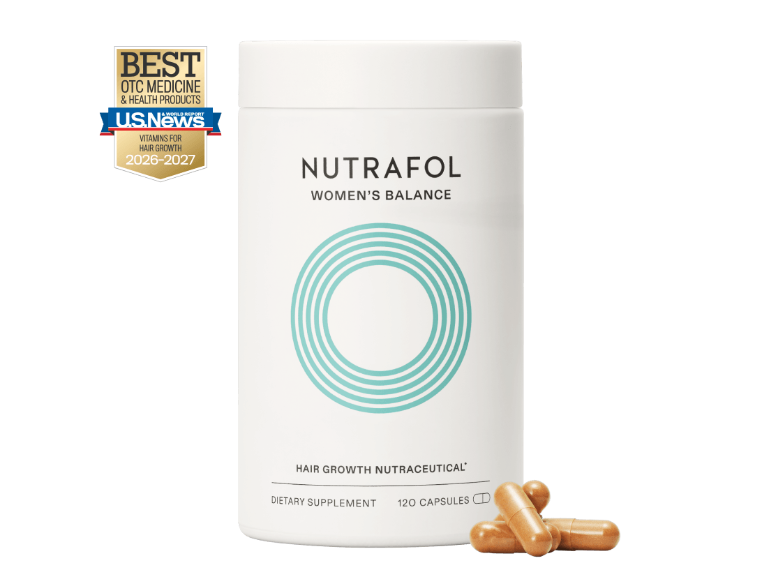 Women's Balance Hair Growth Supplements, Ages 45 and Up, Clinically Tested for Visibly Thicker Hair and Scalp Coverage, Dermatologist Recommended