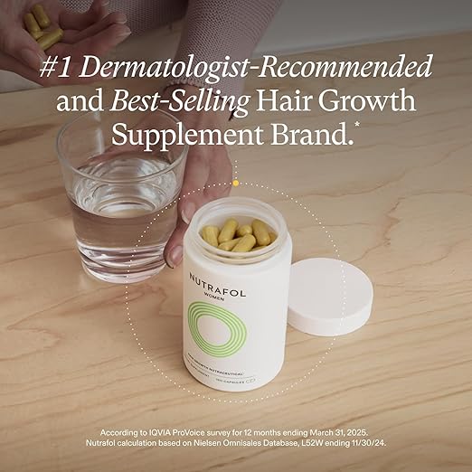 Nutrafol Women's Hair Growth Supplements, Ages 18-44, Clinically Tested for Visibly Thicker and Stronger Hair, Dermatologist Recommended